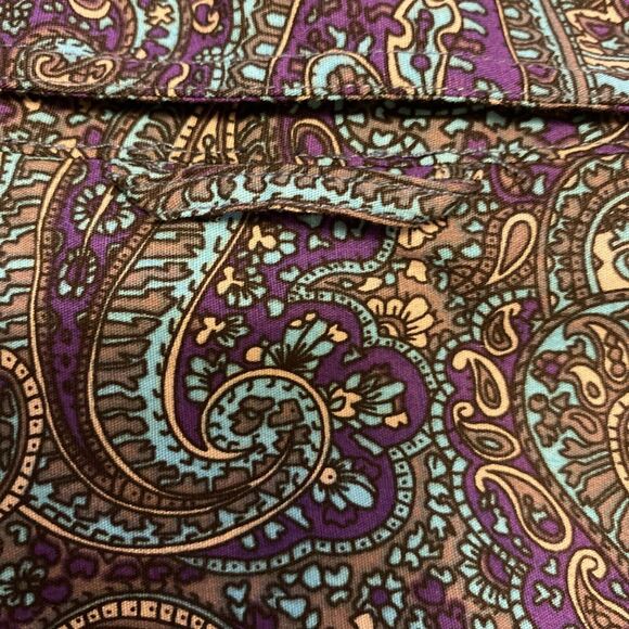 Roper Western Shirt Mens Sz Small Purple Blue Paisley Button Up Cowboy T-shirt - Picture 9 of 9